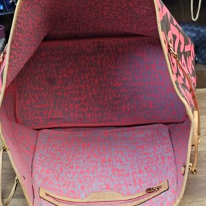 Interior overview with graffiti print lining