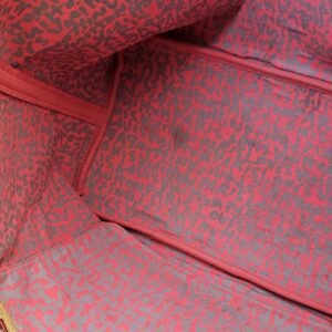 Close up of the graffiti print lining
