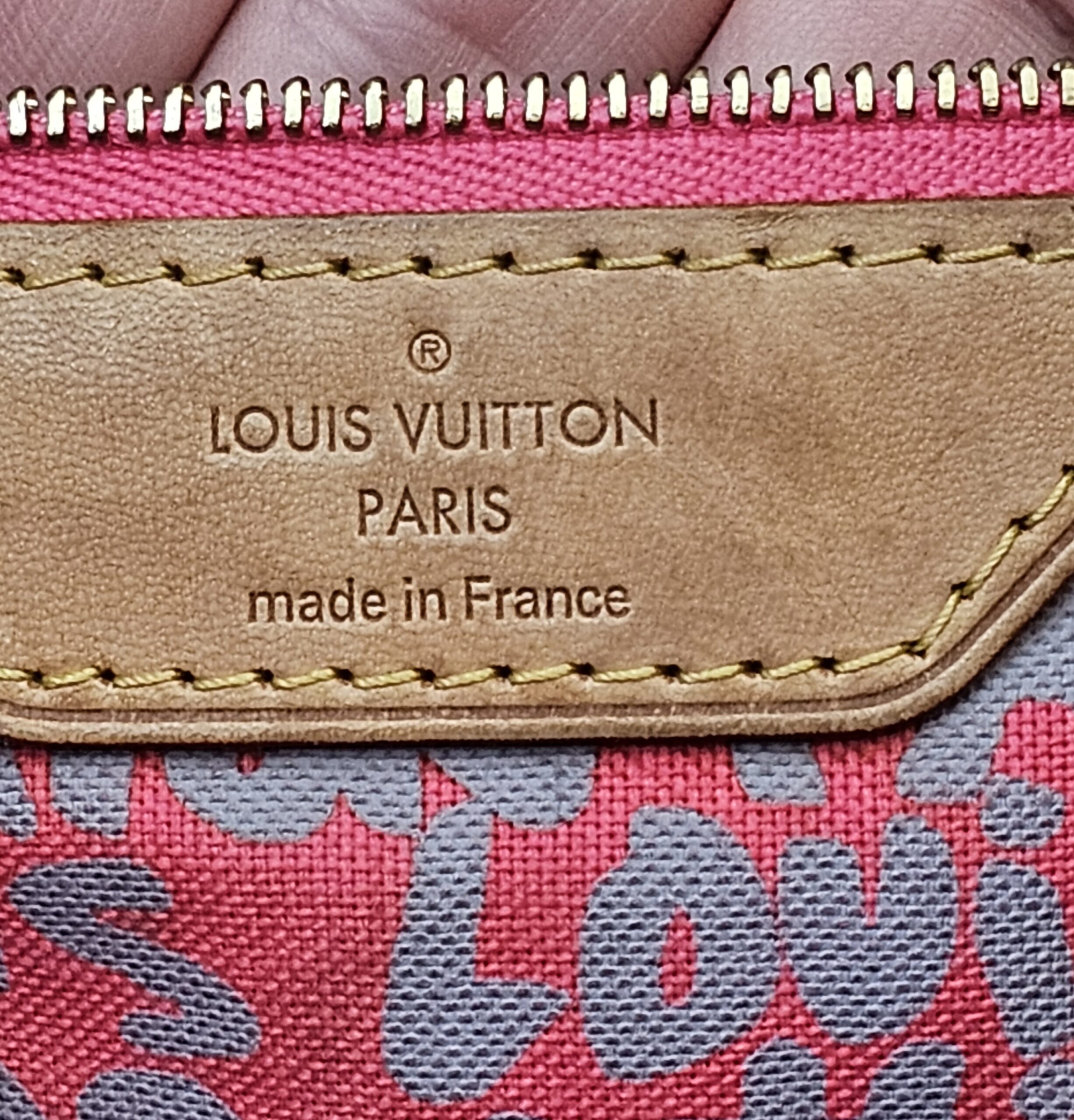 Interior heat stamp reading made in France