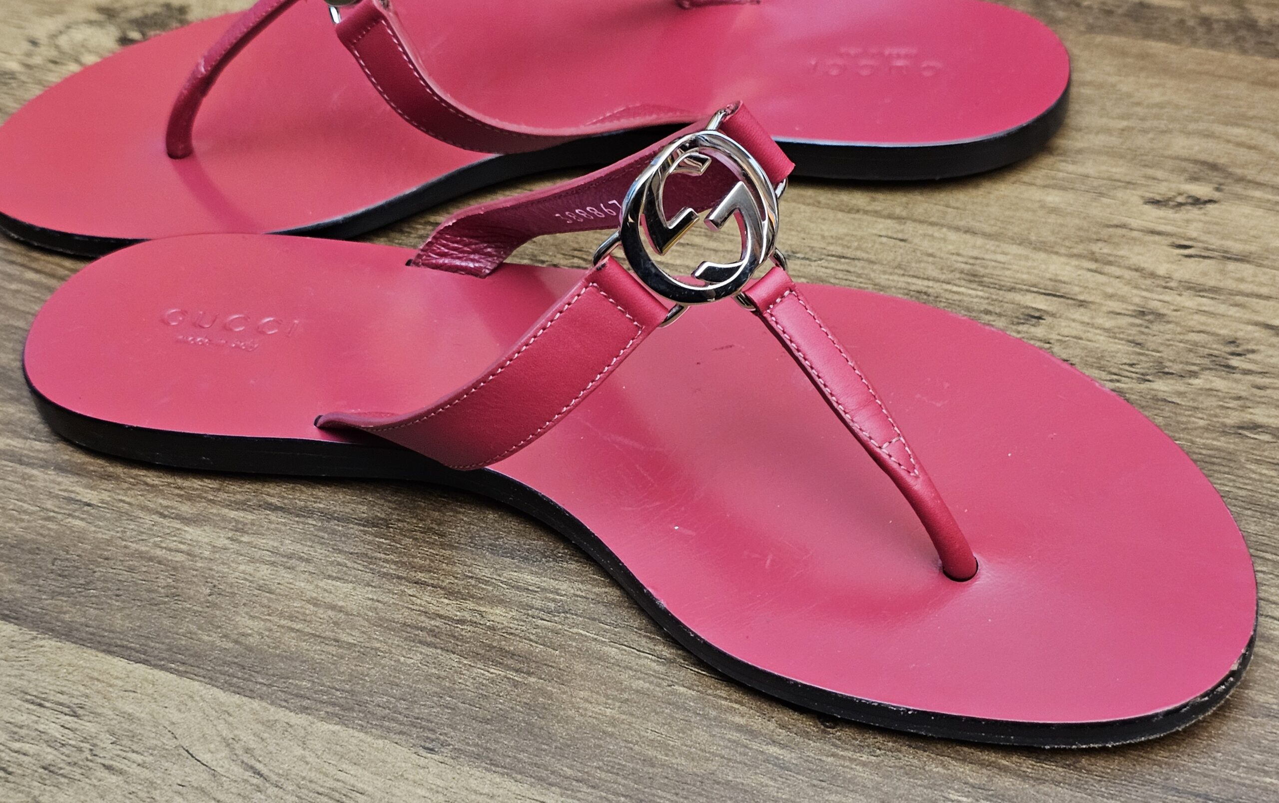 Low side view of both sandals