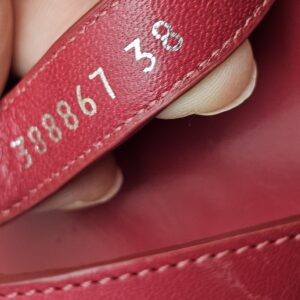 Inside of the strap stamped with the style number and size 38