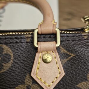 Close up of another vachetta tab and rivet