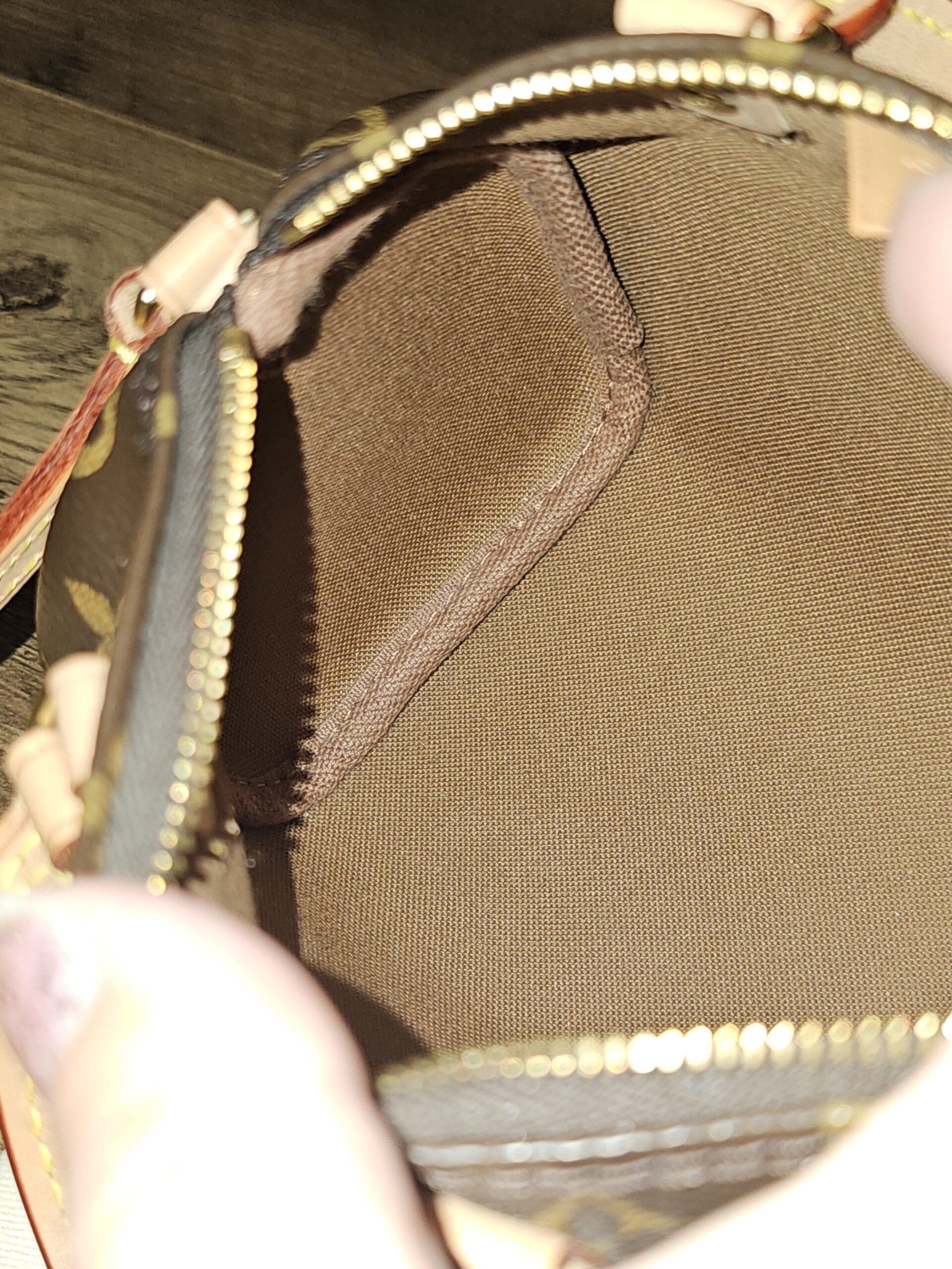 Interior lining seen from one end