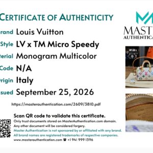 Master Authentication certificate of authenticity for the Micro Speedy