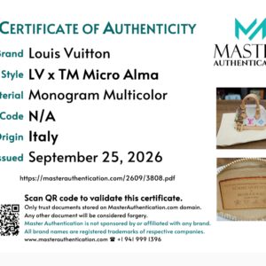Master Authentication certificate of authenticity for the Micro Alma