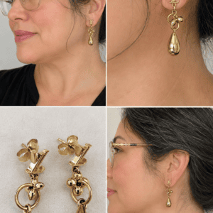 Louis Vuitton Gold LV Flowergram Pendant Earrings - Image 8