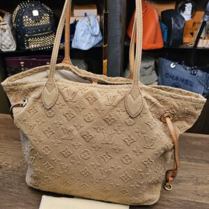 Louis Vuitton Denim Neverfull MM Beige