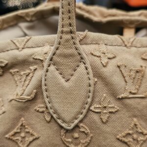 Louis Vuitton Denim Neverfull MM Beige - Image 8