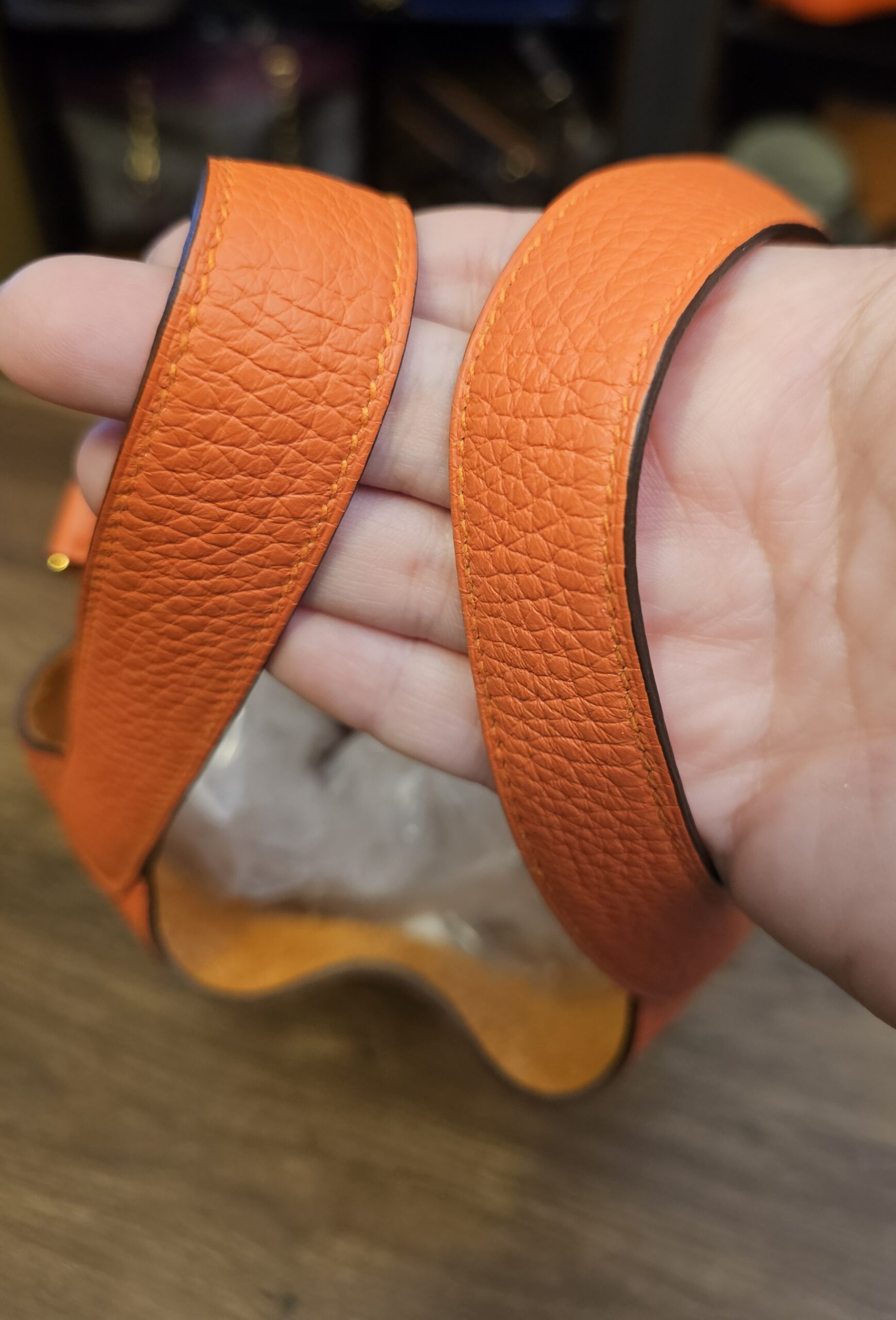 Both handles held in hand
