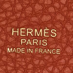 HERMES PARIS MADE IN FRANCE stamp on the leather