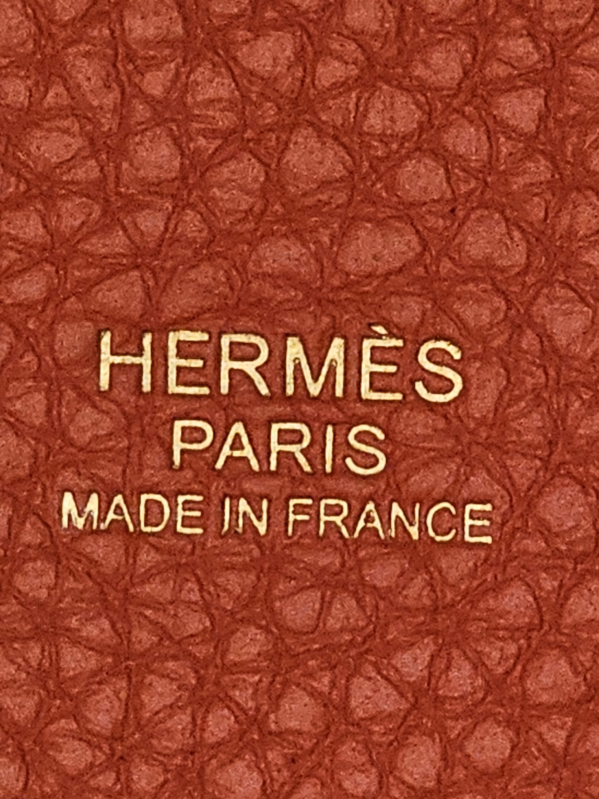 HERMES PARIS MADE IN FRANCE stamp on the leather
