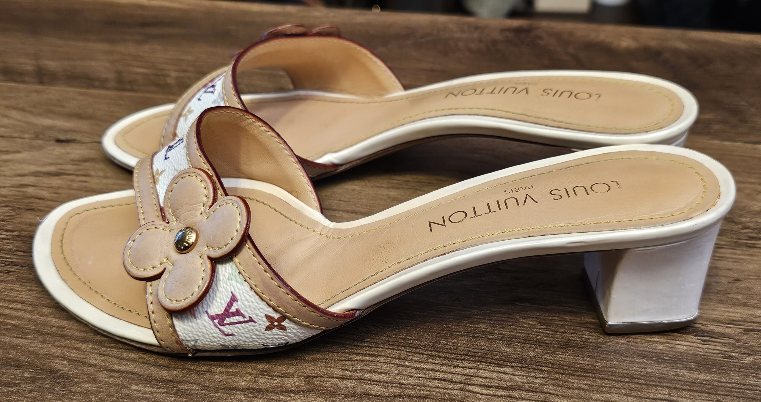 Other side of the pair with the flower applique strap