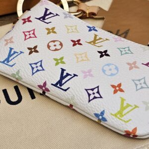 Back of the phone holder in white Multicolor canvas