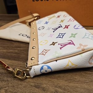 Angled view showing the side and leather strap