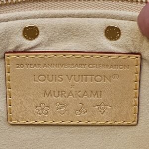 Interior leather patch stamped 20 Year Anniversary Celebration Louis Vuitton x Murakami