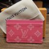 Louis Vuitton Monogram Origine Card Holder Rose Ruban Pink - front view with its box and dust bag