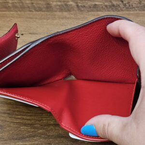 Bill compartment opened inside the wallet