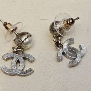 Both earrings from the side with clear post backs