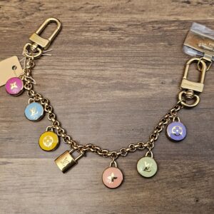 Louis Vuitton LV Confetti Chain Bag Charm Multicolor - full chain with enamel charms, padlock and two clasps