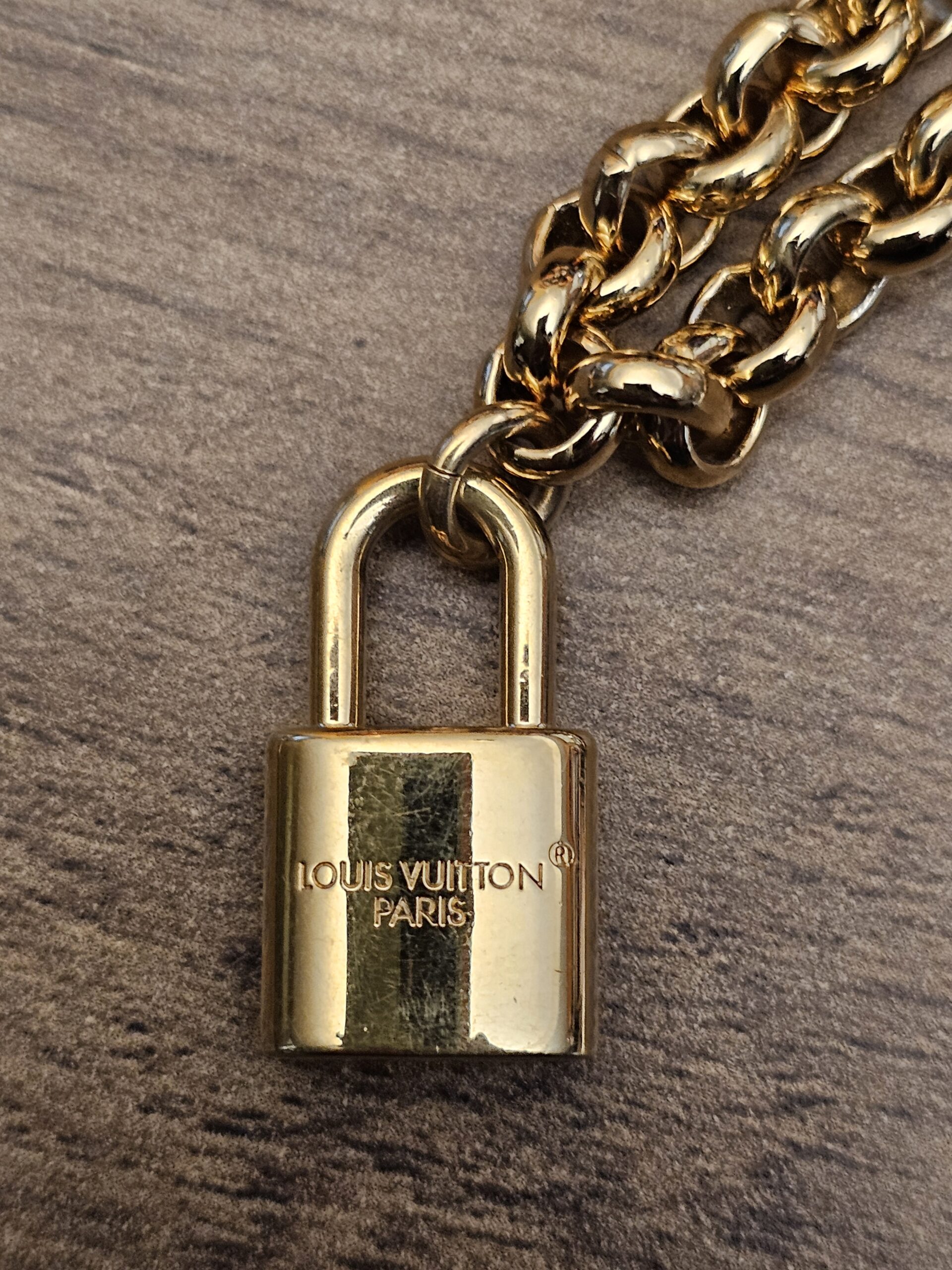 Close up of the engraved padlock