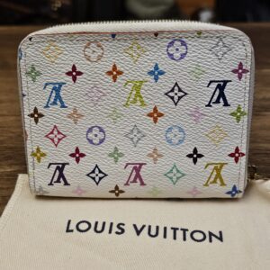 Back of the purse in white Monogram Multicolor canvas