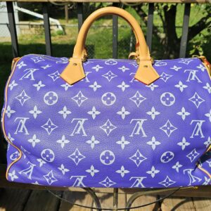 Back of the bag in purple Monogram calfskin
