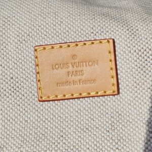 Leather patch on the pillow, made in France