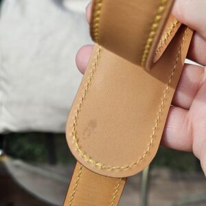 Close up of the strap leather