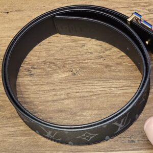 Black leather reverse side, coiled