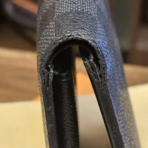 Fold edge close up with cracking