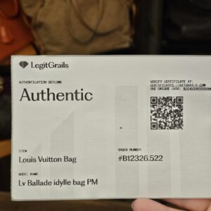 LegitGrails authentication card for the Ballade idylle bag PM