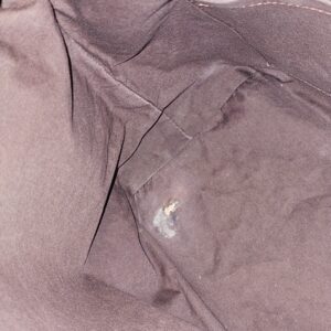 Interior lining showing the small stain