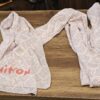 Louis Vuitton x Stephen Sprouse Monogram Graffiti Cotton Scarf Pink - laid flat with the red graffiti lettering