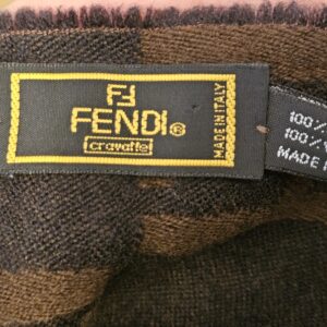 Woven logo label and 100% wool content tag