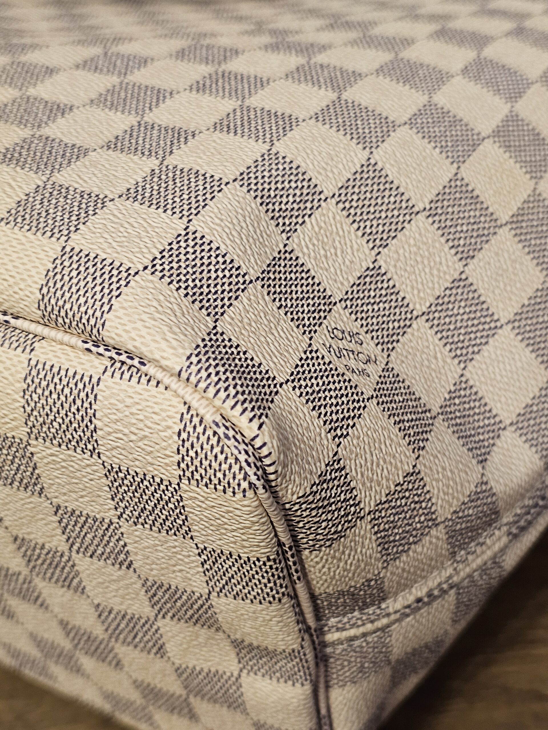 Close up of a bottom corner