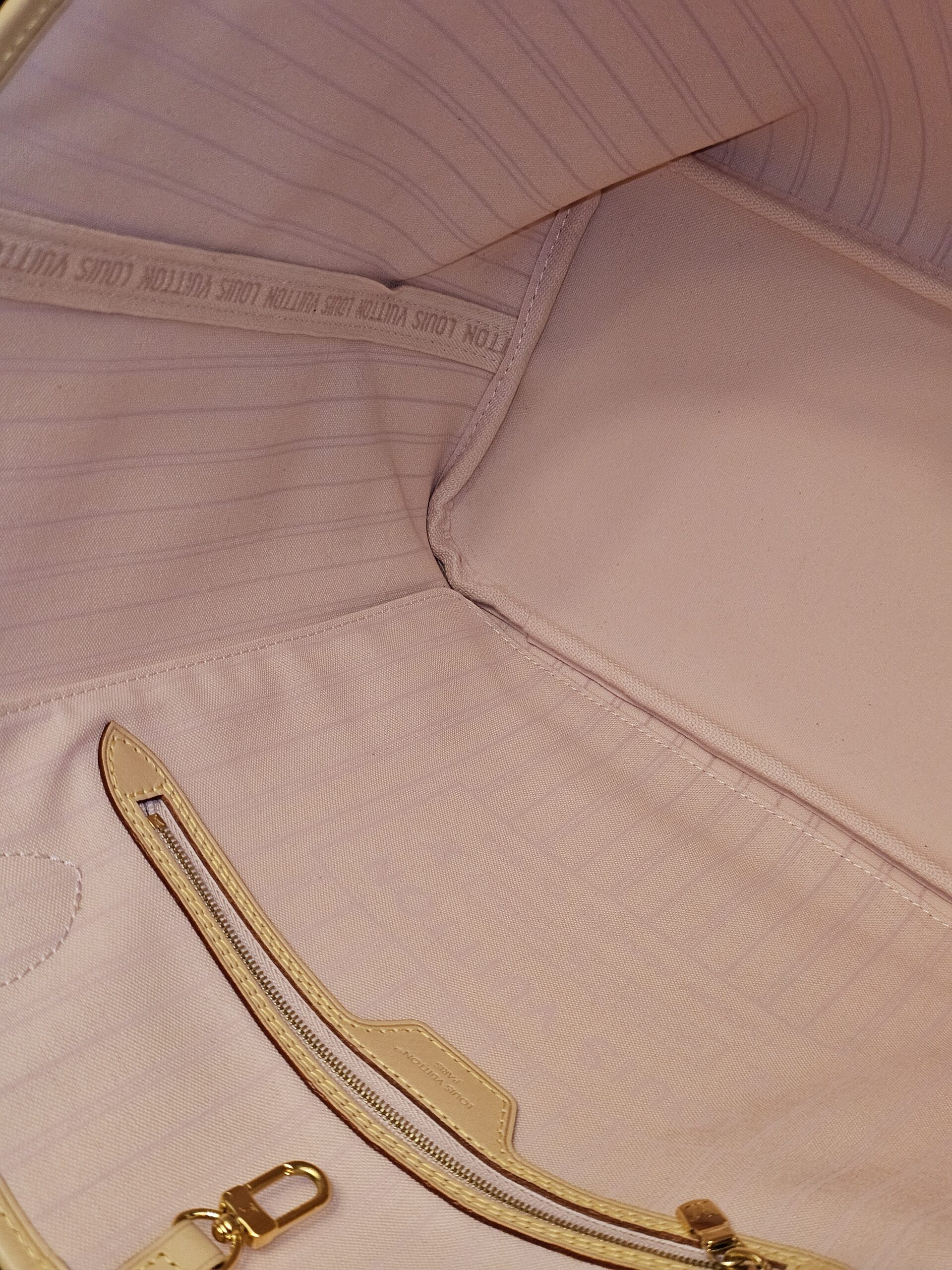 Interior lining and zip pocket, second view