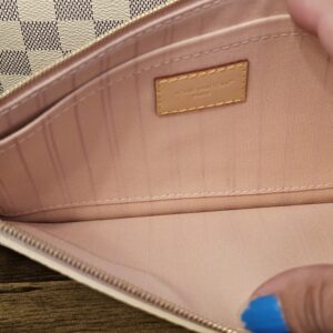 Pouch interior with pink lining