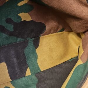 Camouflage textile lining, interior view