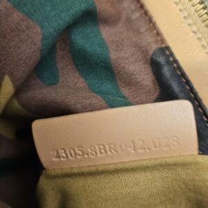 Interior leather tab stamped with the style code