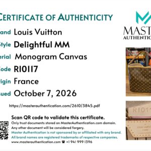 Master Authentication certificate of authenticity for the Delightful MM
