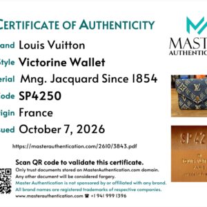 Master Authentication certificate for the Victorine Wallet, code SP4250