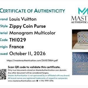 Master Authentication certificate for the Zippy Coin Purse, code TH1029