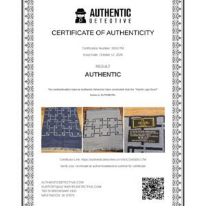 Authentic Detective certificate for the logo scarf, result authentic