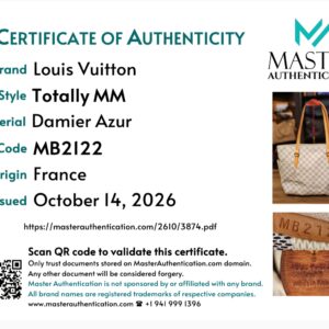 Master Authentication certificate for the Totally MM, code MB2122